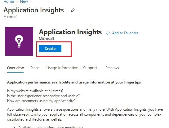 Create Resouce button